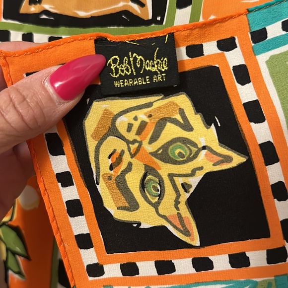 Bob Mackie silk scarf wearable art - Picture 4 of 6